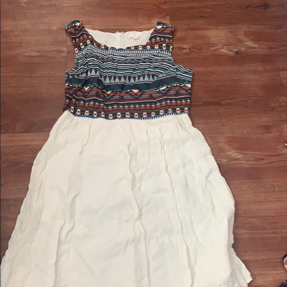 Aztec design on the top of the dress
